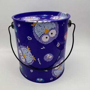 Hooty Hoots Owl 1991 Vintage Sanrio Kawaii Metal Bucket Lid Purple Hootyhoots